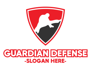 Self Defense - Karate Kick Shield logo design