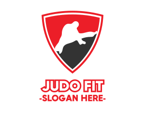 Judo - Karate Kick Shield logo design