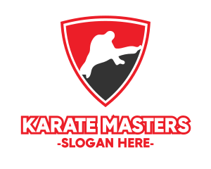 Karate Kick Shield logo design