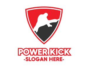 Kick - Karate Kick Shield logo design