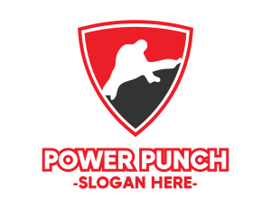 Kickboxing - Karate Kick Shield logo design