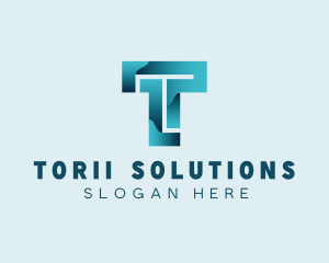 Digital Programming Letter T logo design