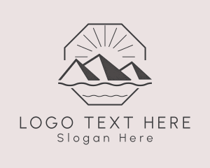 Tourist Spot - Outdoor Mountain Trekking logo design