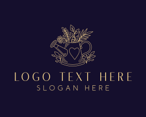 Potted Plants - Grass Plant Gardening logo design