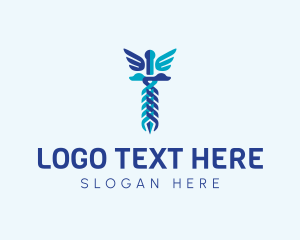 Treatment - Abstract Caduceus Symbol logo design