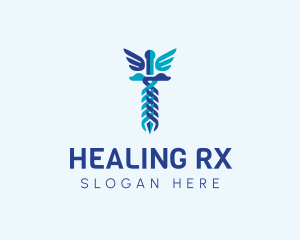 Prescription - Abstract Caduceus Symbol logo design