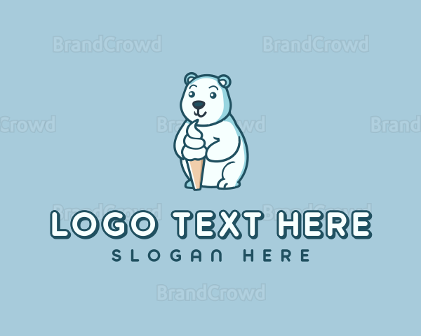 Ice Cream Sundae Bear Logo