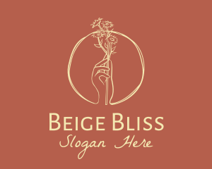 Beige - Minimalist Florist Hand logo design
