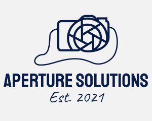 Aperture - Blue DSLR Camera logo design