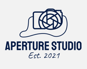 Aperture - Blue DSLR Camera logo design