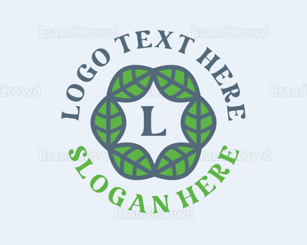 Eco Hexagon Leaves Logo