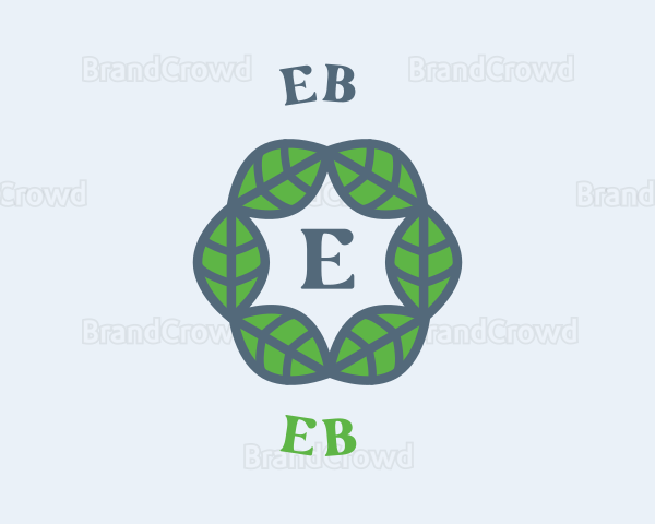 Eco Hexagon Leaves Logo