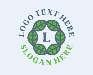 Herbal - Eco Hexagon Leaves logo design