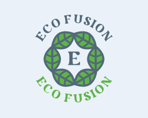 Eco Hexagon Leaves logo design