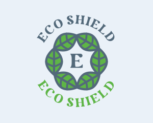 Eco Hexagon Leaves logo design