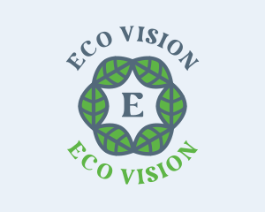 Eco Hexagon Leaves logo design