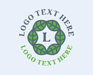 Eco Hexagon Leaves Logo