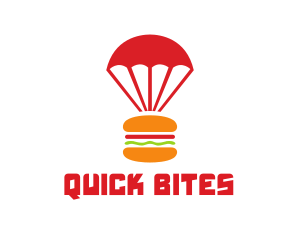 Fastfood - Red Parachute Burger logo design