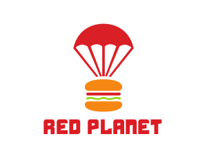 Red Parachute Burger logo design