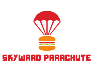 Red Parachute Burger logo design