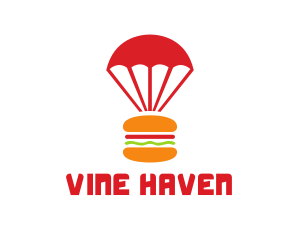 Red Parachute Burger logo design