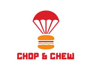 Fast Food - Red Parachute Burger logo design