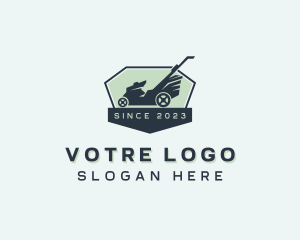 Grass Yard Lawn Mower Logo