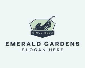 Grass Yard Lawn Mower logo design