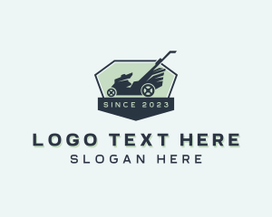 Grass Yard Lawn Mower Logo