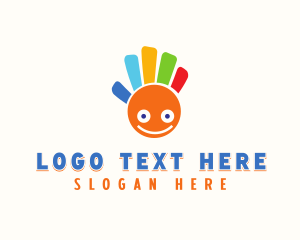 Emoticon - Colorful Happy Hand logo design