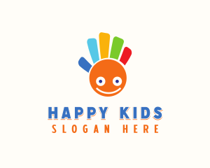 Colorful Happy Hand logo design