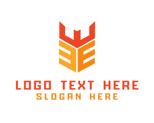 Industrial - Robot Mask Letter EW logo design