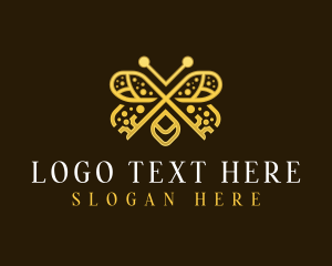 Key - Luxury Key Butterfly logo design