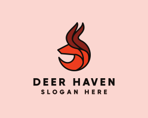 Deer - Wild Deer Antlers logo design