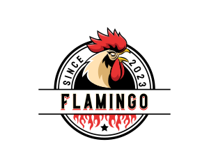 Chicken Rooster Flame Logo