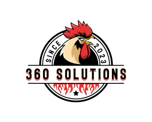 Chicken Rooster Flame logo design