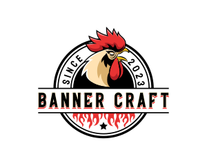 Chicken Rooster Flame logo design