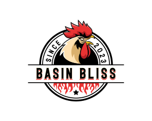 Chicken Rooster Flame logo design