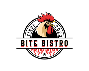 Chicken Rooster Flame logo design