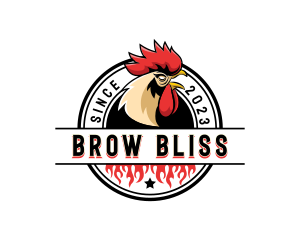 Chicken Rooster Flame logo design