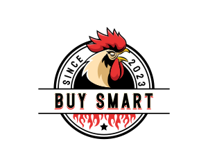 Chicken Rooster Flame logo design