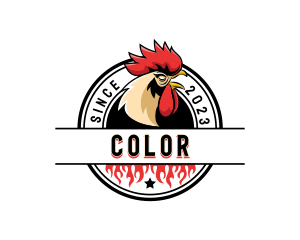 Chicken Rooster Flame logo design