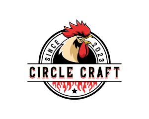 Chicken Rooster Flame logo design