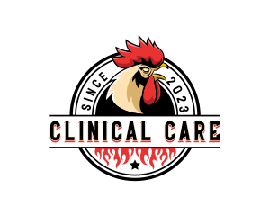 Chicken Rooster Flame logo design