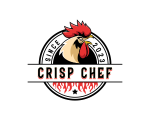 Chicken Rooster Flame logo design