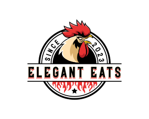 Chicken Rooster Flame logo design