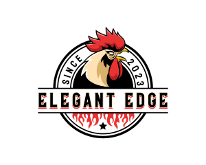 Chicken Rooster Flame logo design