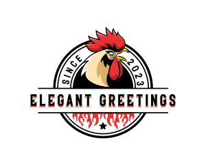 Chicken Rooster Flame logo design