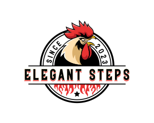 Chicken Rooster Flame logo design