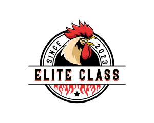 Chicken Rooster Flame logo design